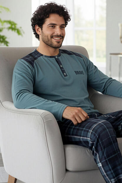 Brave Stylish Erkek Uzun Kol Pijama Takımı - Pijamaevi