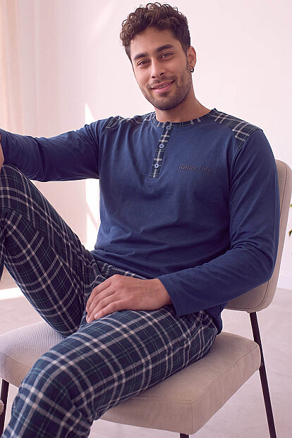 Relax Stylish Erkek Uzun Kol Pijama Takımı - Pijamaevi