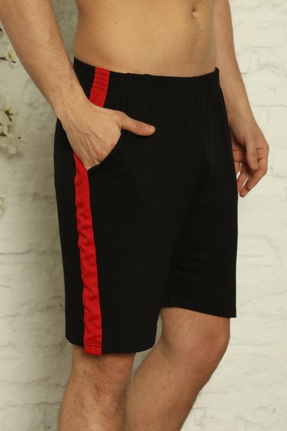 Siyah Erkek Slim Fit Tek Alt Şort & Bermuda - Pijamaevi